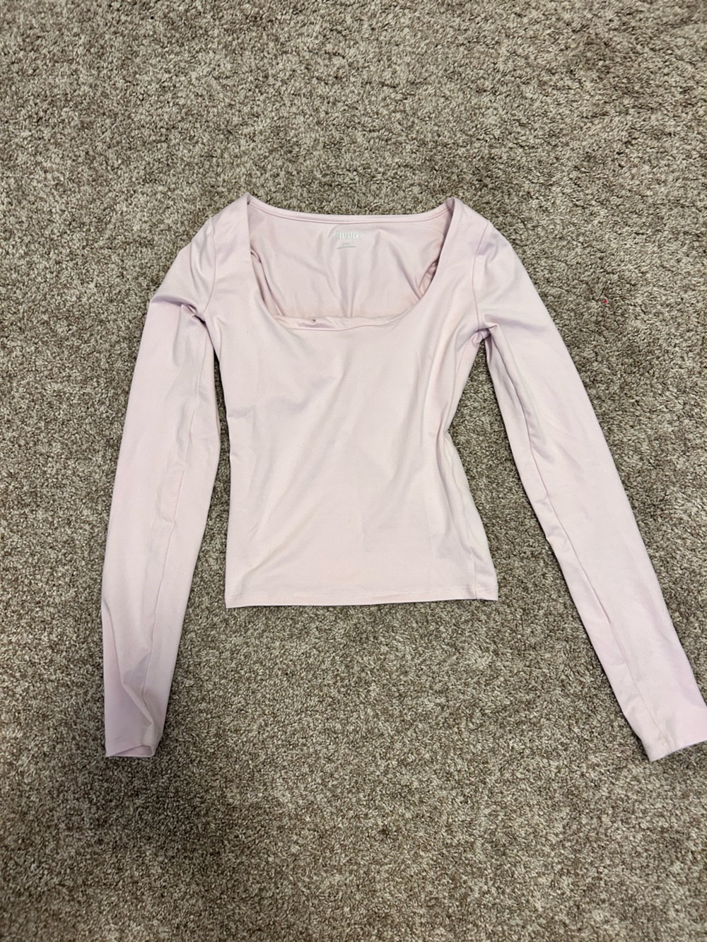 Hollister Pale Pink Long Sleeve Scoop Neck Top